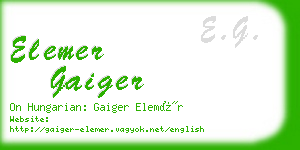 elemer gaiger business card